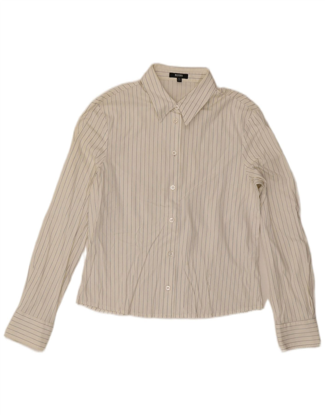 Hugo Boss Dameskjorte UK 12 Medium White Pinstripe