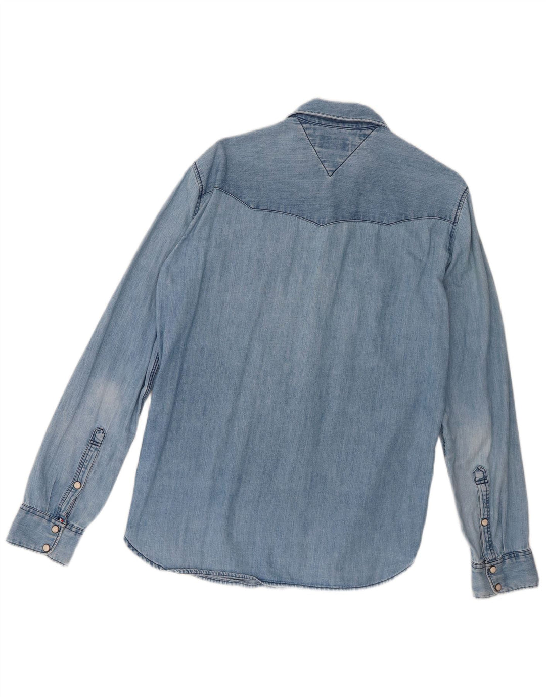 Tommy Hilfiger Denimskjorte til mænd, lille blå bomuld