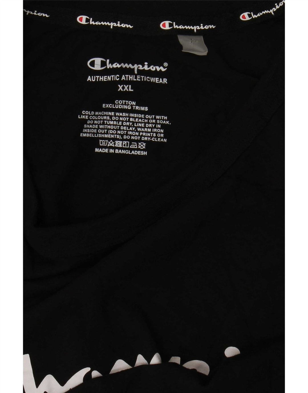 Champion Herre Grafisk T-Shirt Top 2XL Sort Bomuld