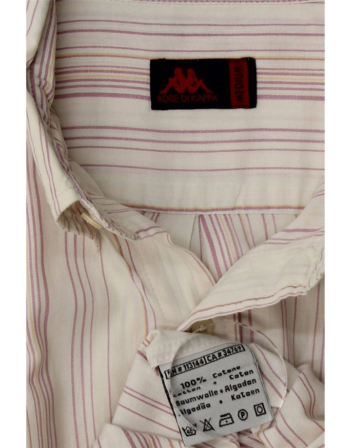 KAPPA kortærmet herreskjorte Medium hvid stribet bomuld