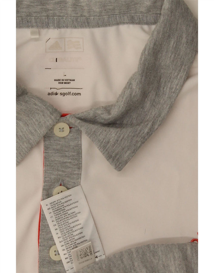 Adidas Herre Climalite Polo Shirt Large Grå Colourblock Polyester