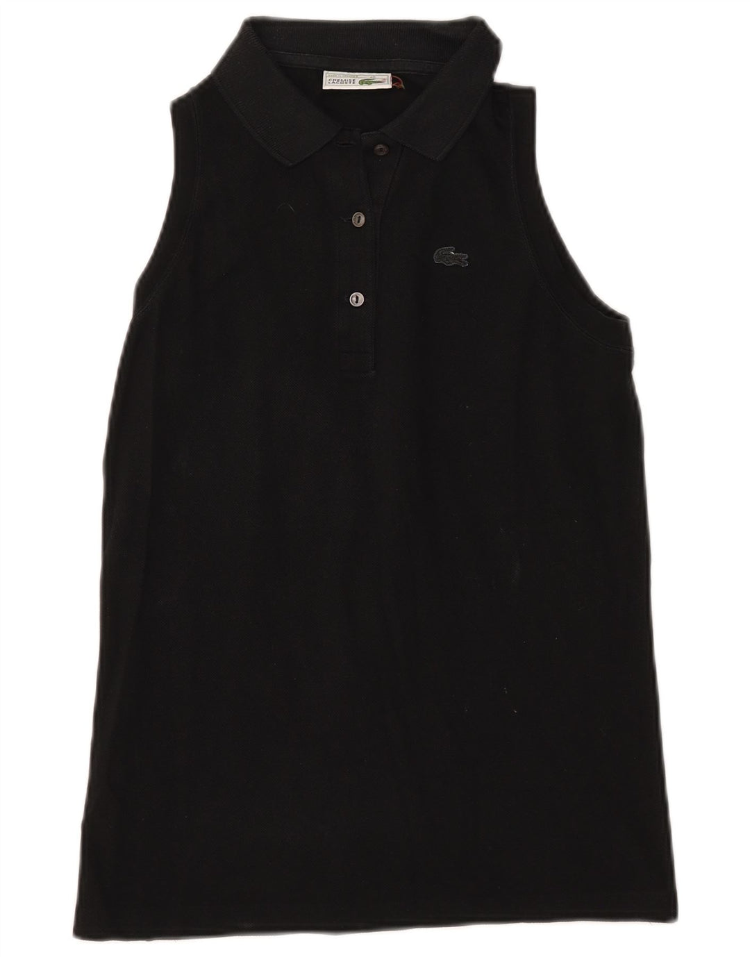 Lacoste Dame Ærmeløs Polo Shirt Størrelse 40 Medium Sort Bomuld