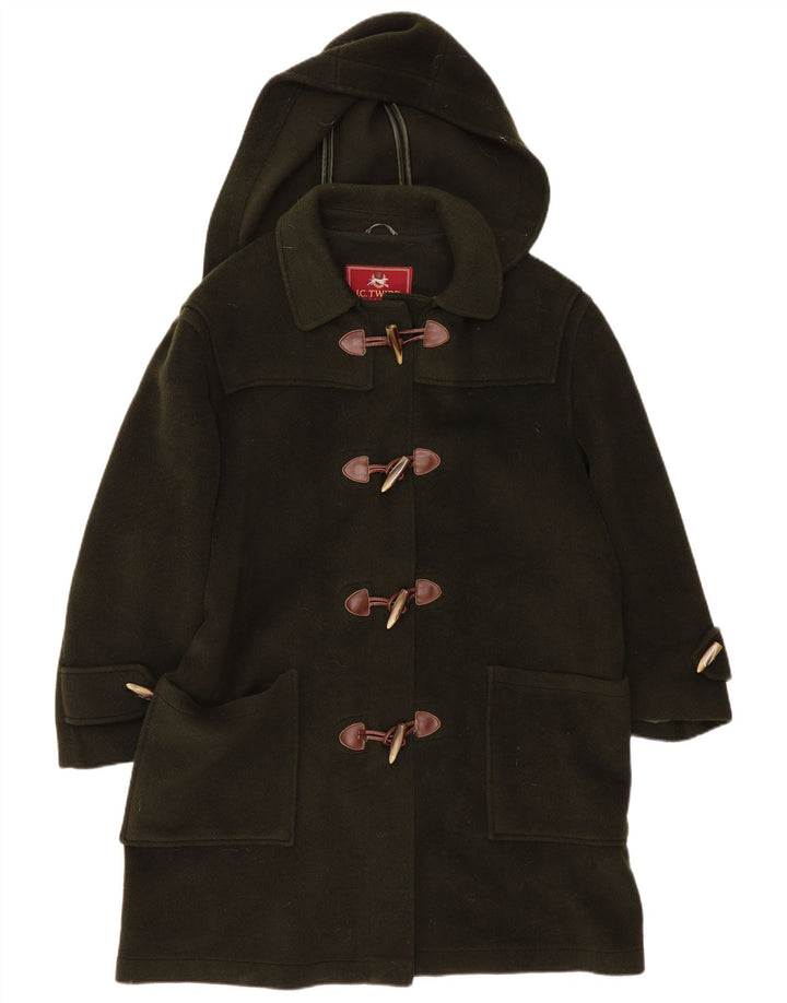 Vintage Dame Hætte Oversized Duffel Coat UK 18 XL Khaki