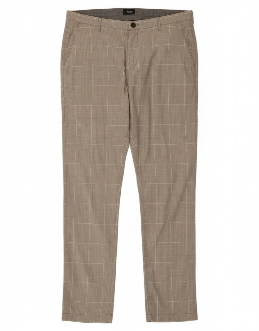 Hugo Boss Herre Slim Fit Chino Bukser IT 52 XL W36 L33 Grå Houndstooth