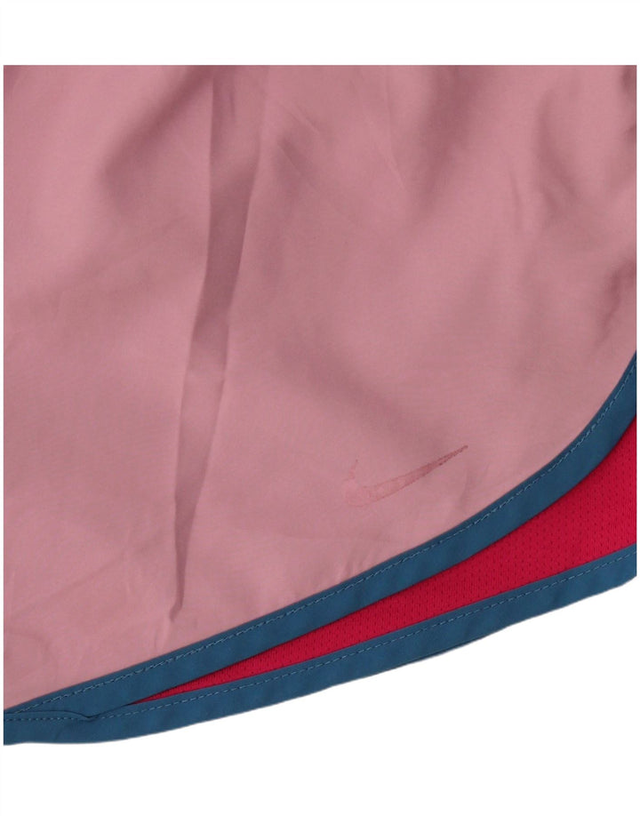 Nike Dame Dri Fit sportsshorts UK 12 Medium Pink Colourblock Polyester