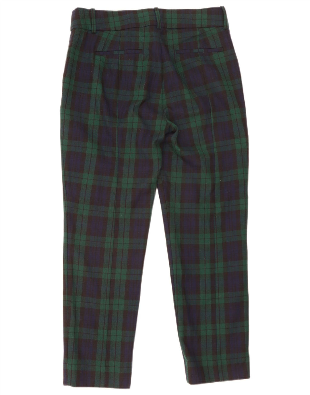J. Crew Dame Cameron Cropped Trousers US 6 Medium W30 L26 Green Plaid