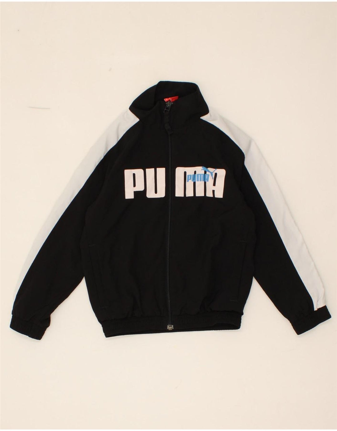 PUMA Boys Graphic Tracksuit Top Jacket 5-6 Years Black Colourblock Vintage Puma and Second-Hand Puma from Messina Hembry 