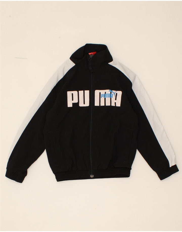 PUMA Boys Graphic Tracksuit Top Jacket 5-6 Years Black Colourblock Vintage Puma and Second-Hand Puma from Messina Hembry 