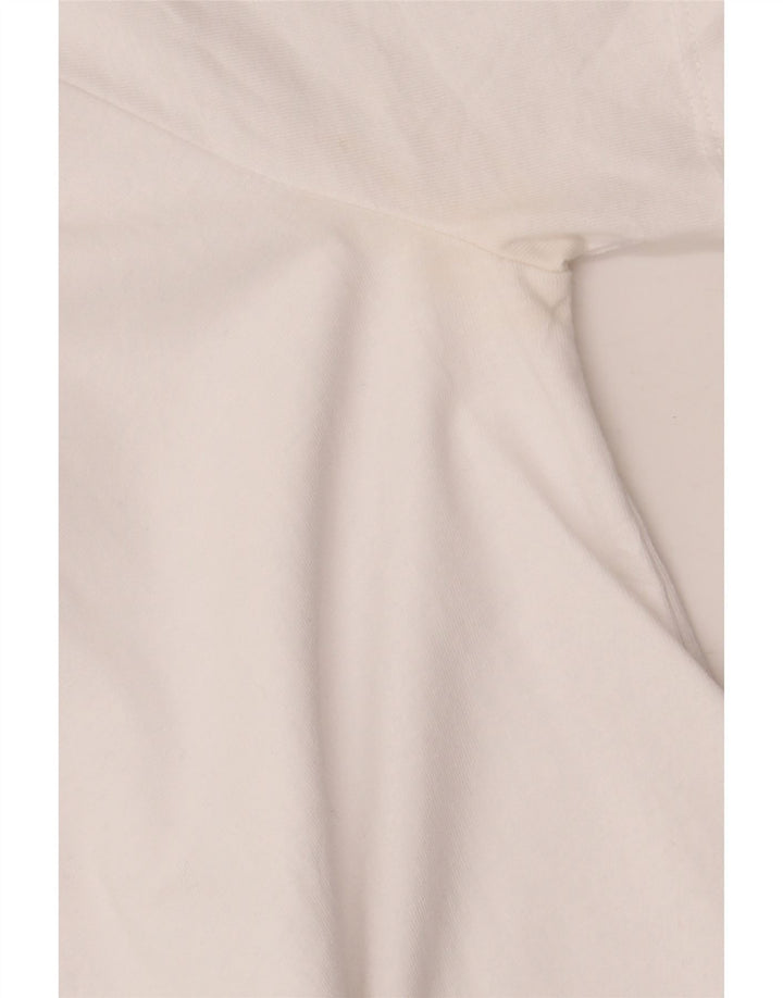 Zara Dame Bluse Top UK 14 Stor Hvid Bomuld