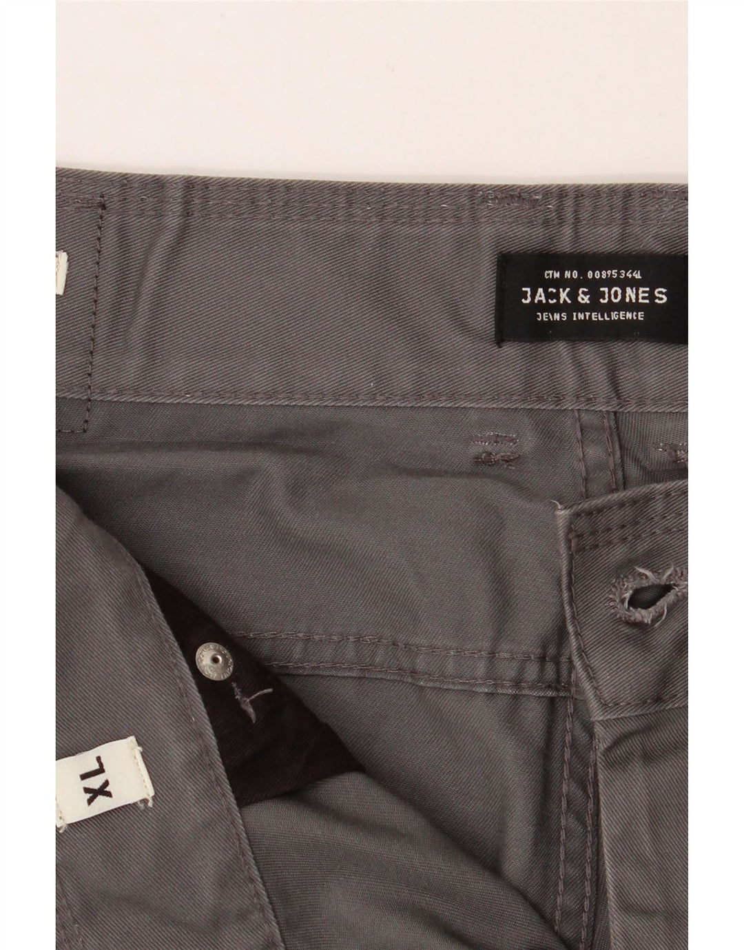 JACK & JONES Mens Casual Shorts XL W38  Grey Polyester Vintage Jack & Jones and Second-Hand Jack & Jones from Messina Hembry 