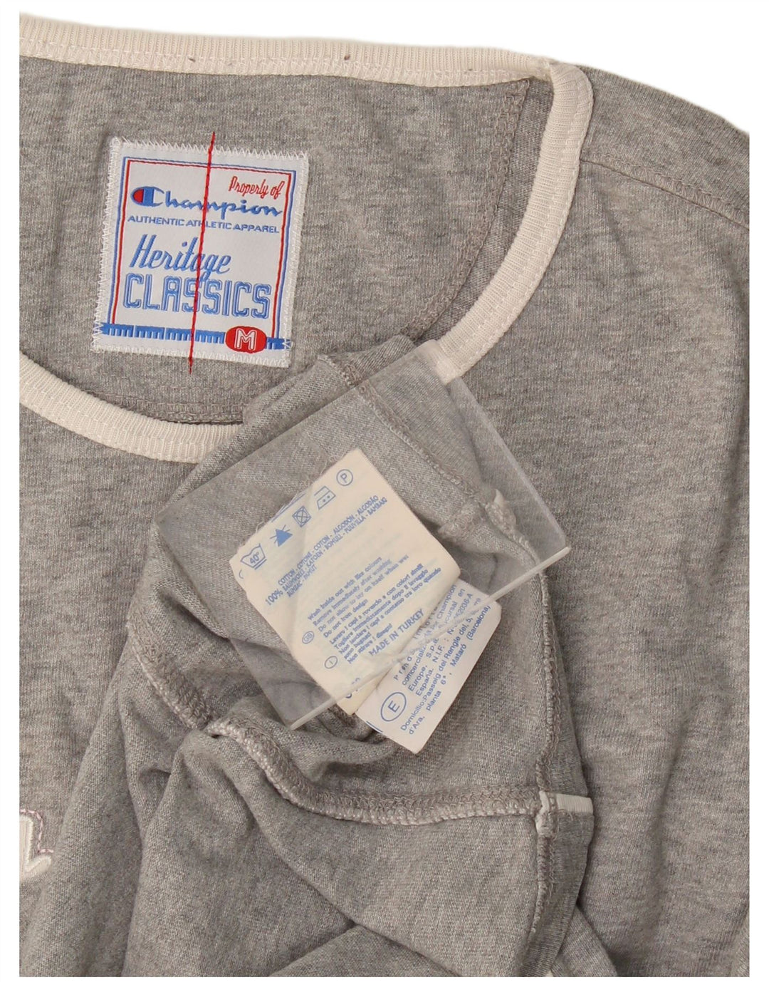 Champion Womens Heritage Classics Grafisk Top Langærmet UK 14 Mellemgrå
