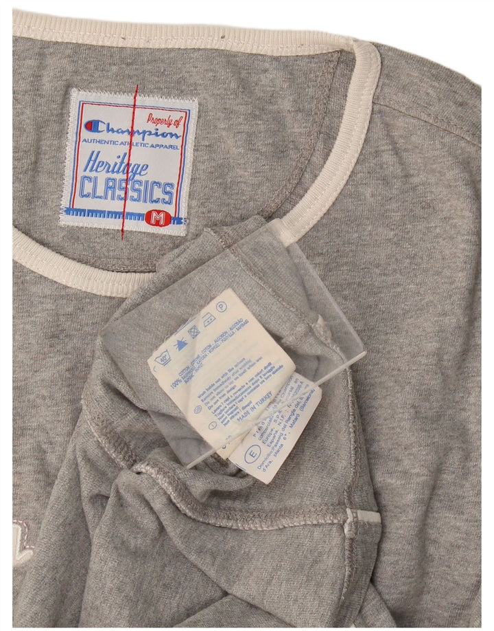 Champion Womens Heritage Classics Grafisk Top Langærmet UK 14 Mellemgrå