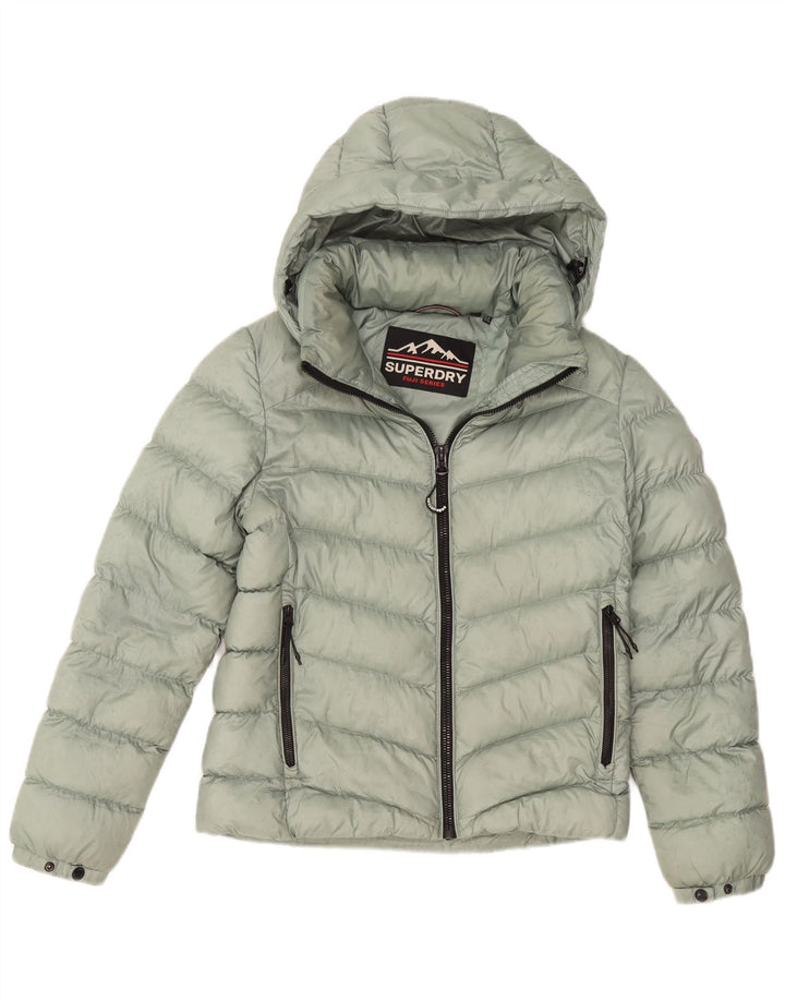 Superdry Polstret hættejakke til kvinder UK 12 Medium Green Polyester