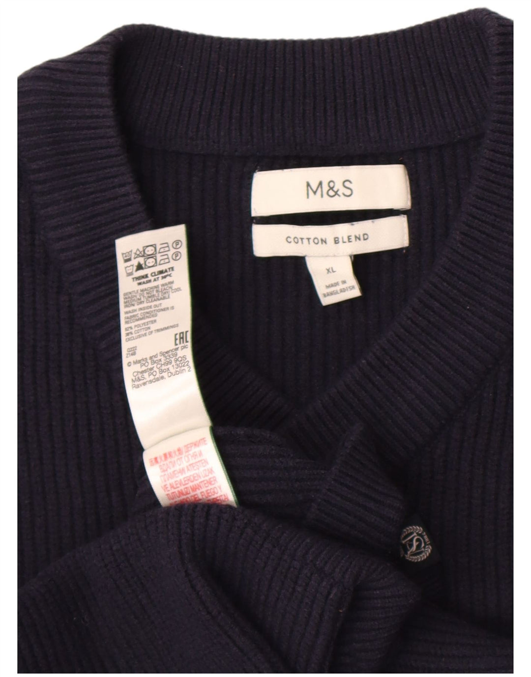 Marks & Spencer Herrevest Tank Top XL Marineblå Polyester