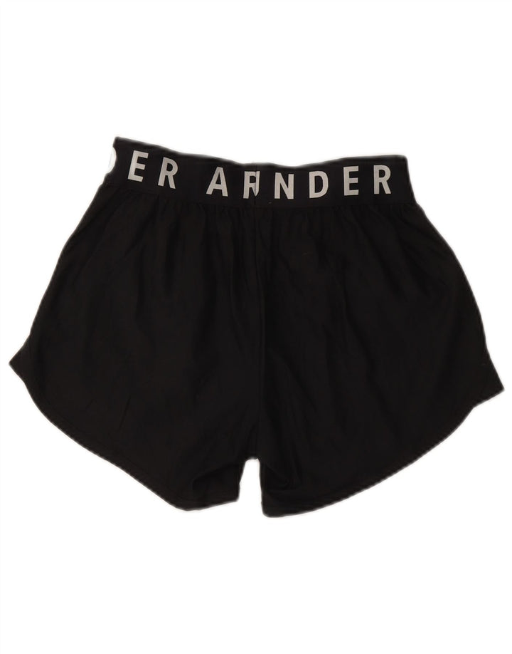 UNDER ARMOUR Womens Graphic Sport Shorts UK 10 Small Black Polyester