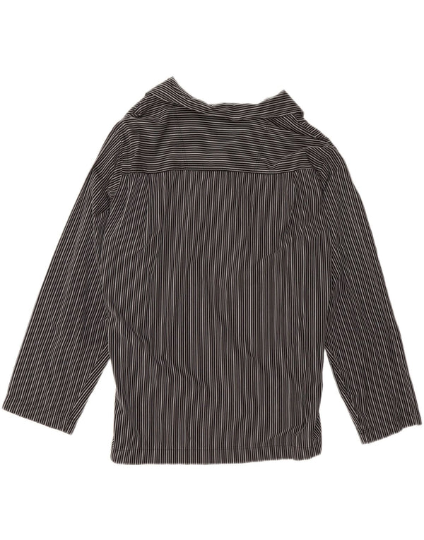 Hugo Boss Womens Shirt UK 16 Large Black Pinstripe Cotton