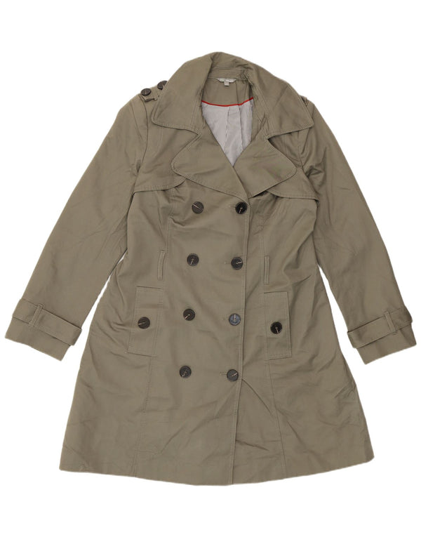 Marks & Spencer Trench Coat til kvinder UK 14 Medium Khaki Bomuld