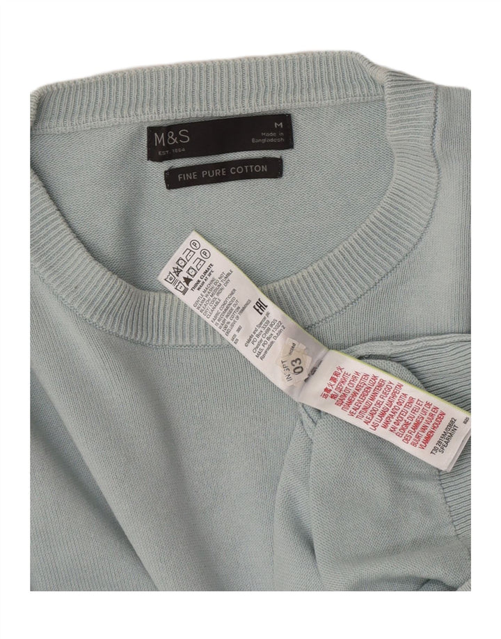 Marks & Spencer Herre sweater med rund hals, mellemblå bomuld