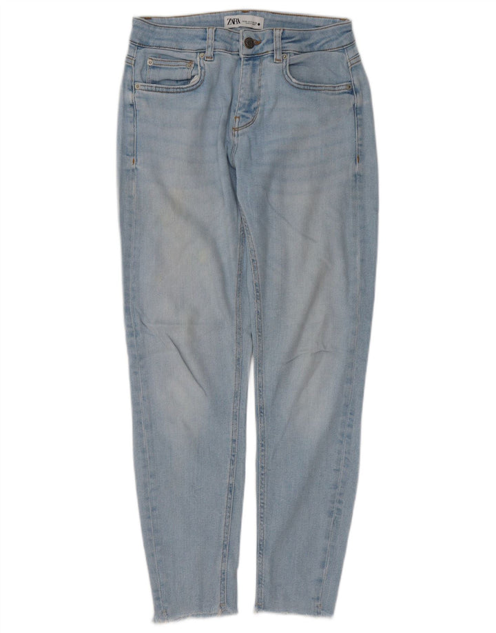 ZARA Tapered Jeans til kvinder EU 36 XS W26 L28 Blå Bomuld