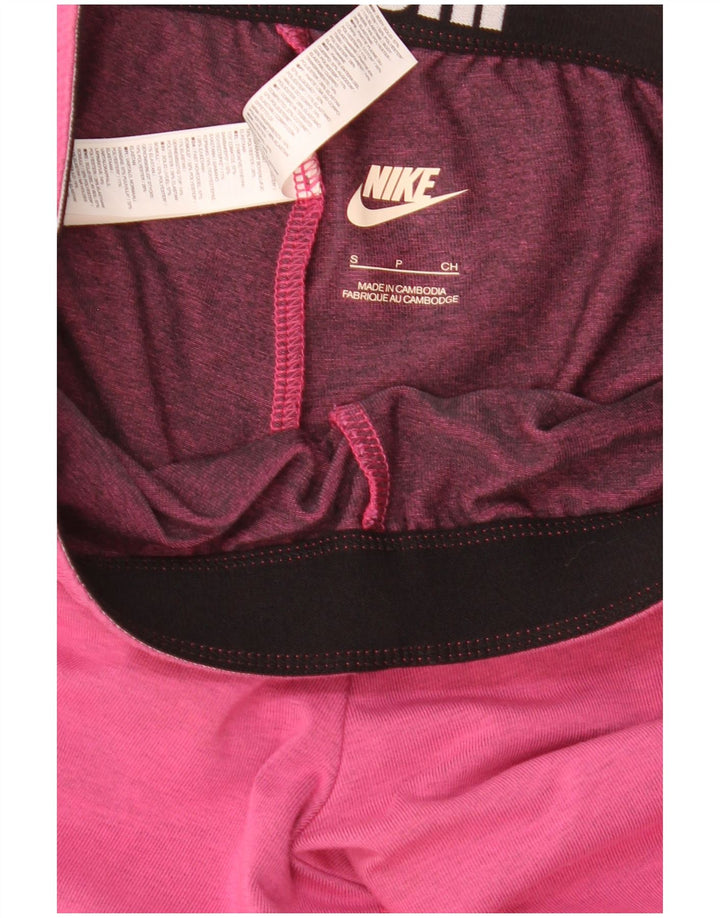 Nike Dame Grafiske Leggings UK 8 Small Pink Bomuld