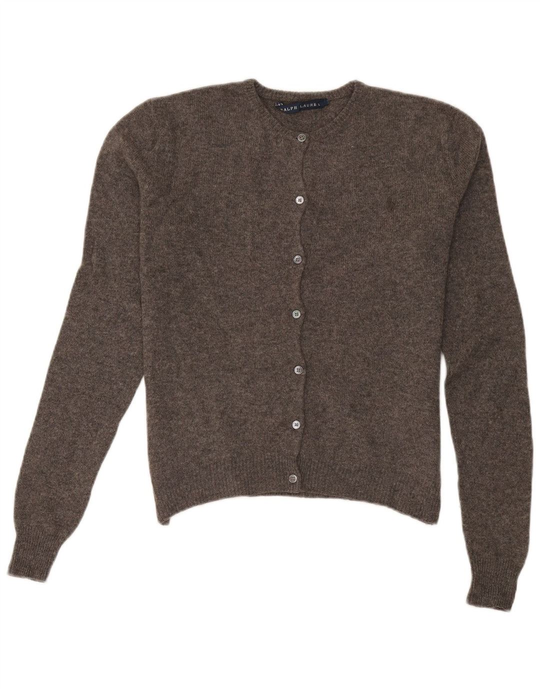 Ralph Lauren Dame Cardigan Sweater UK 16 Stor Grå Uld