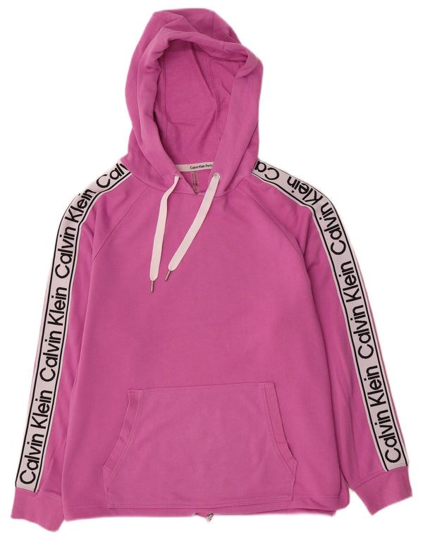 Calvin Klein Grafisk hættetrøje til kvinder UK 18 XL Pink Colourblock
