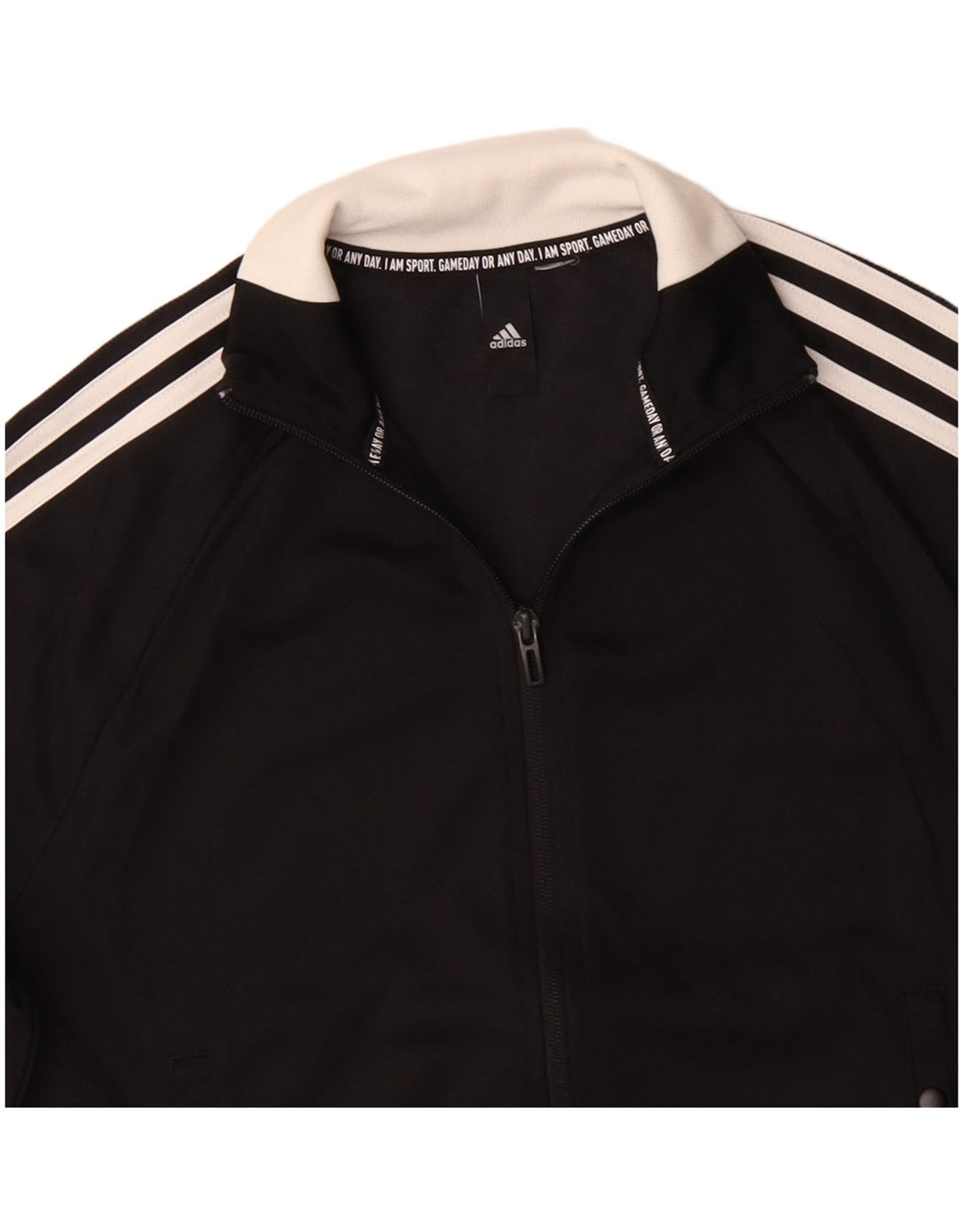 ADIDAS træningsdragt topjakke til kvinder UK 14 Medium Sort Polyester