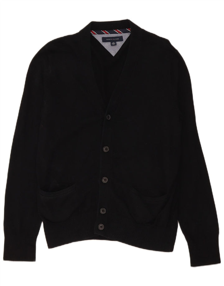 Tommy Hilfiger Herre Cardigan Sweater Medium Sort Bomuld