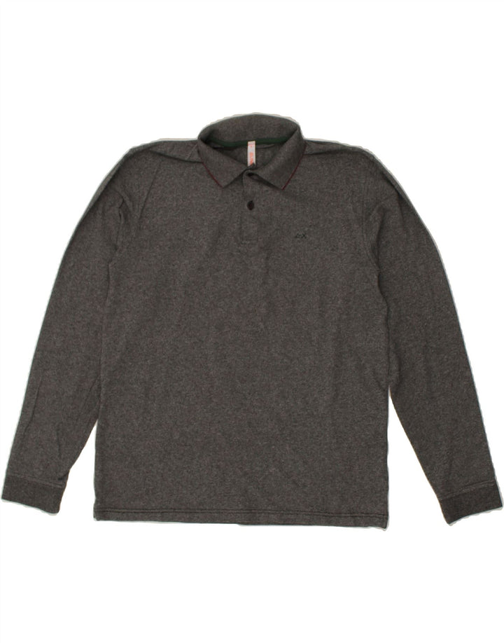 SUN68 Mens Slim Long Sleeve Polo Shirt XL Grey Cotton | Vintage Sun68 | Thrift | Second-Hand Sun68 | Used Clothing | Messina Hembry 
