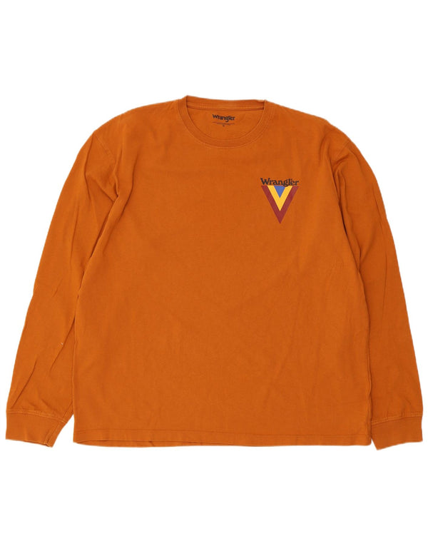 Wrangler Herre Top Langærmet Medium Brun Bomuld