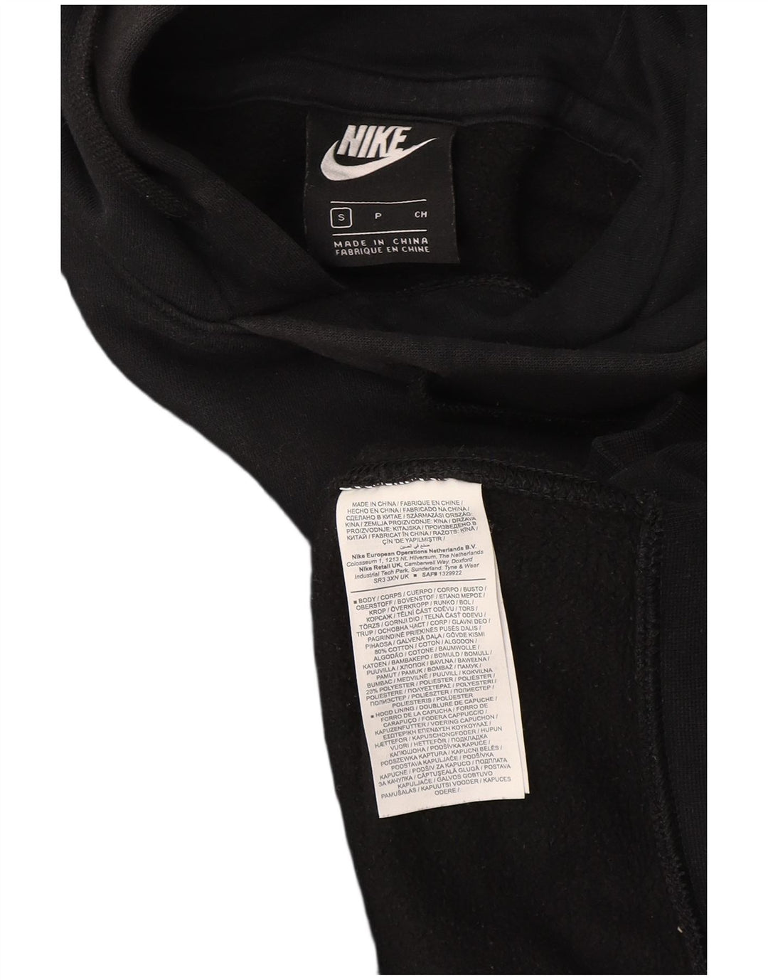 Nike hættetrøje til mænd, lille sort bomuld