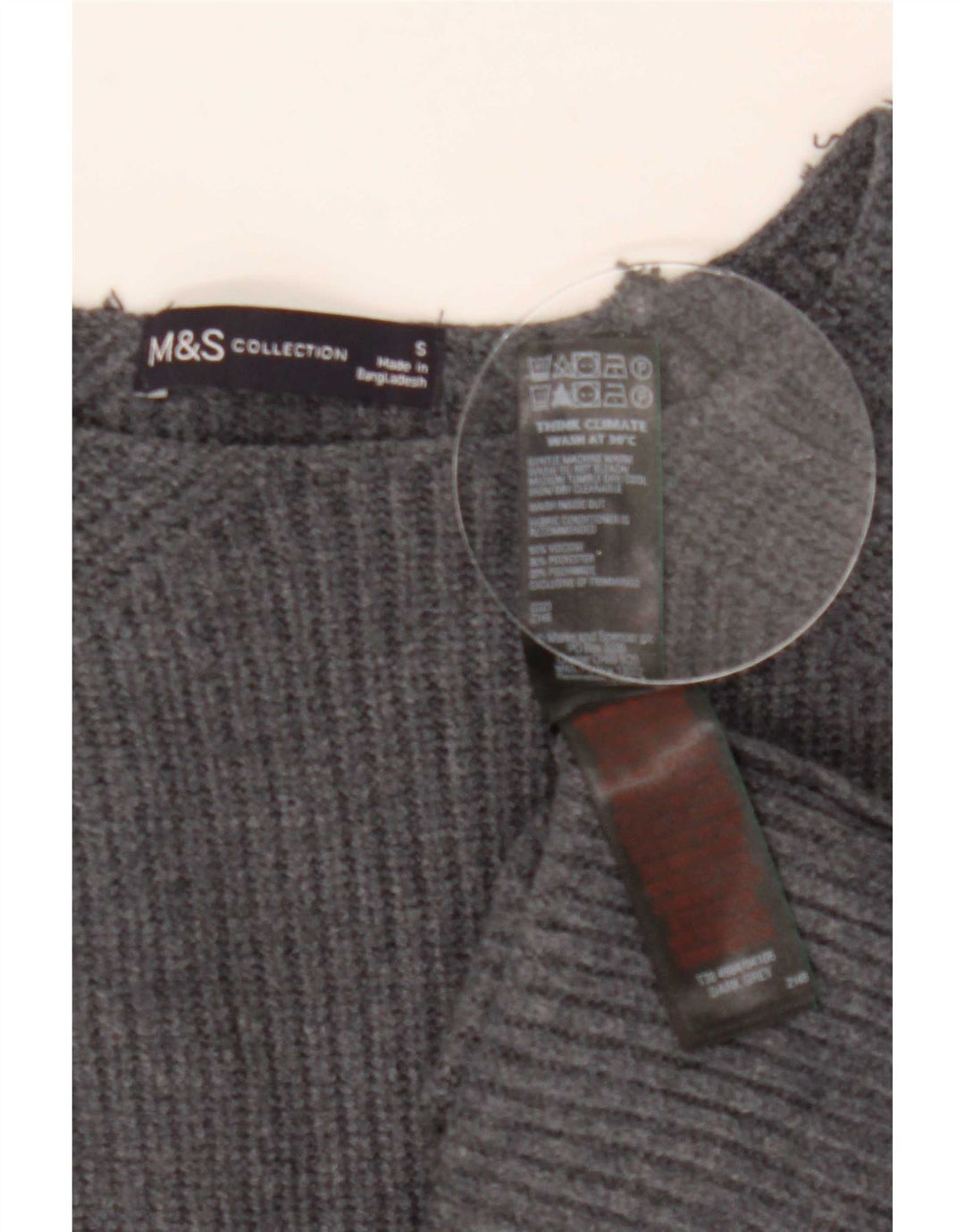 Marks & Spencer dame sweater med rund hals i overstørrelse UK 10 lille grå