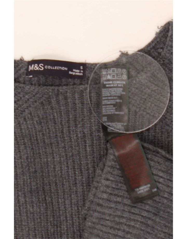 Marks & Spencer dame sweater med rund hals i overstørrelse UK 10 lille grå