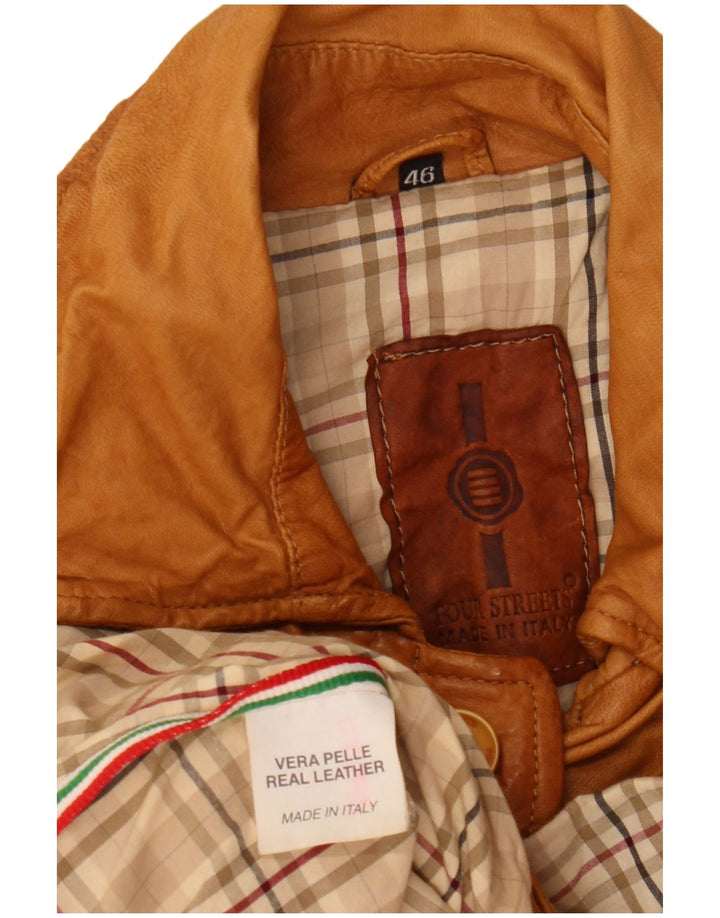 Vintage læderjakke til kvinder IT 46 Stor brunt læder