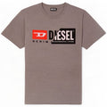 Diesel Herre grafisk T-shirt Top Medium Grey Flecked Bomuld