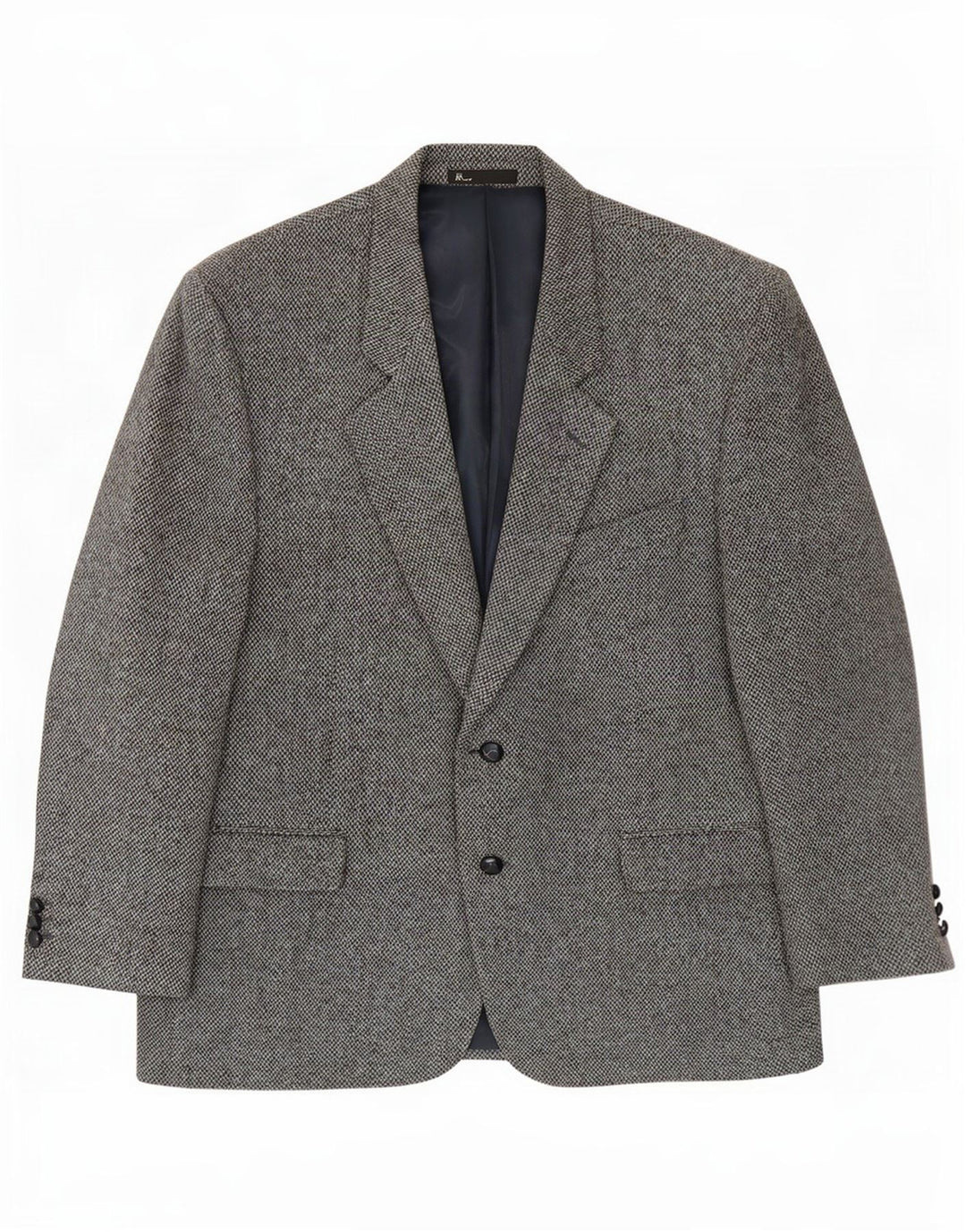 Bhs Herre Harris Tweed 2 Button Blazer Jacket UK 46 3XL Grå Uld