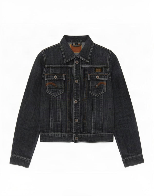 G-Star Womens Denim Jacket UK 14 Large Navy Blue