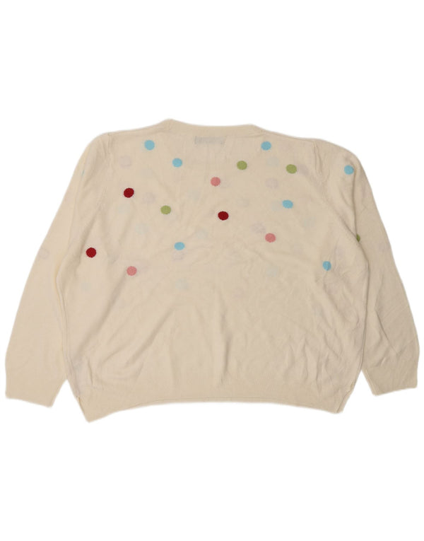 Marks & Spencer Dame sweater med rund hals DK 22 3XL Hvid Polka Dot