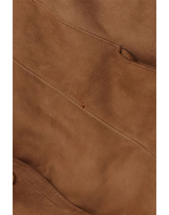 VINTAGE Dame Shearling Coat IT 52 2XL Brun Shearling