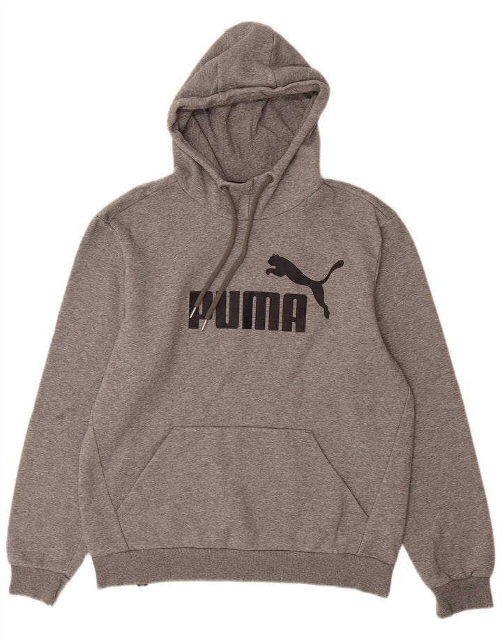 PUMA Grafisk hættetrøje til mænd mellemgrå bomuld