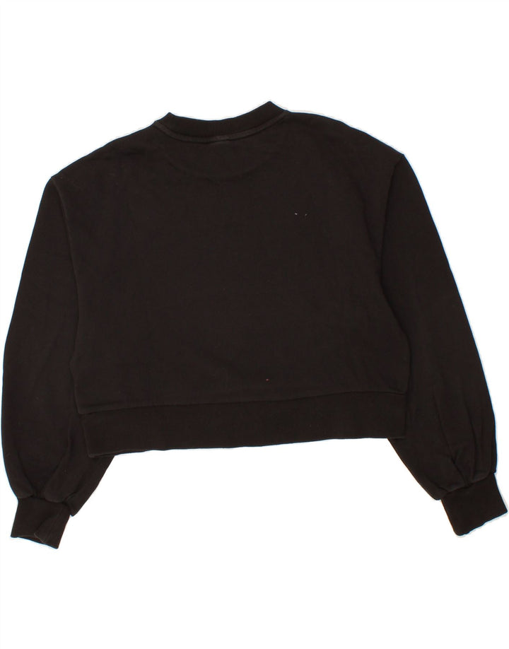 PUMA Womens Crop Sweatshirt Jumper UK 16 Large Black Cotton Vintage Puma and Second-Hand Puma from Messina Hembry 