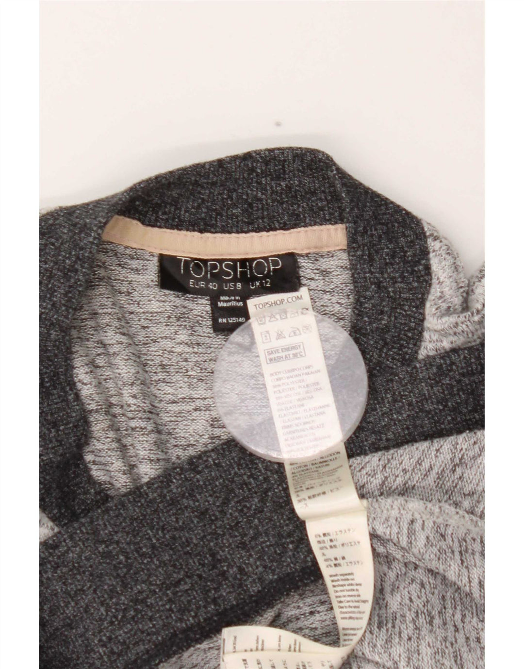 Topshop Dame sweater med rund hals DK 12 Medium Grey Flecked