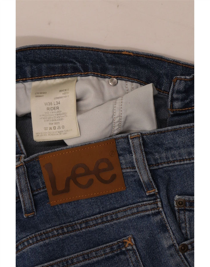 Lee Herre Rider Straight Jeans W36 L30 Blå Bomuld