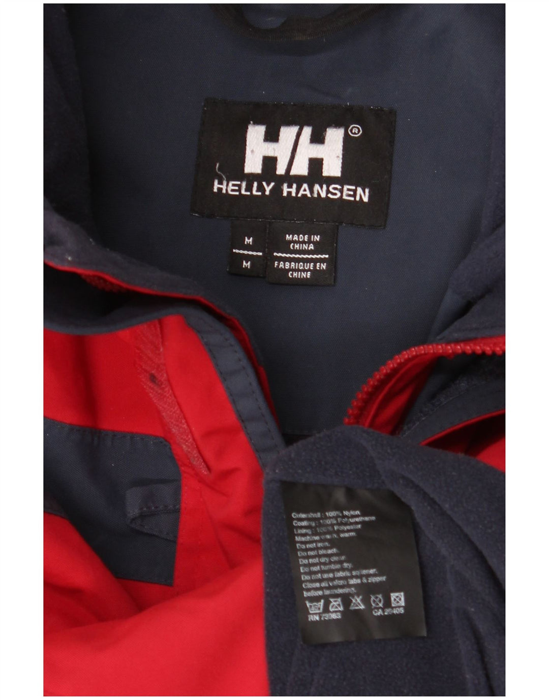 HELLY HANSEN Herre Windbreaker Jacket UK 38 Medium Rød Colourblock Nylon