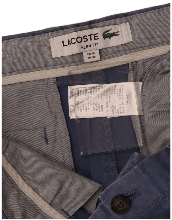 Lacoste Herre Slim Fit Chino Shorts Størrelse 46 Large W36 Blå