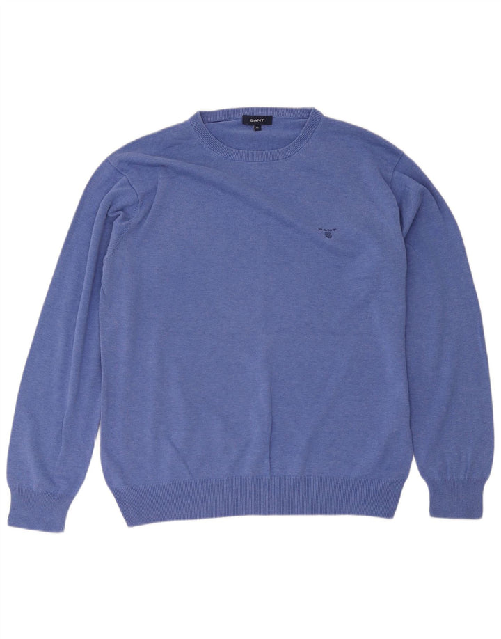 Gant Herre sweater med rund hals XL blå bomuld