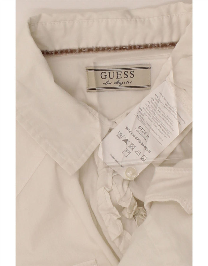 GUESS Womens Long Sleeve Bodysuit UK 12 Medium White Cotton Vintage Guess and Second-Hand Guess from Messina Hembry 