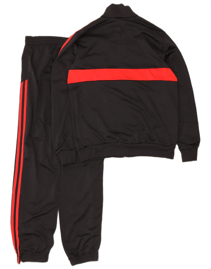 Adidas Boys Full Tracksuit 13-14 år Sort Colourblock Polyester
