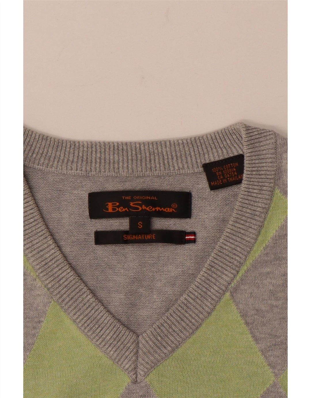 Ben Sherman Herrevest Tank Top Lille Grå Argyle/Diamant Bomuld