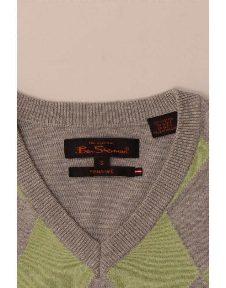 Ben Sherman Herrevest Tank Top Lille Grå Argyle/Diamant Bomuld